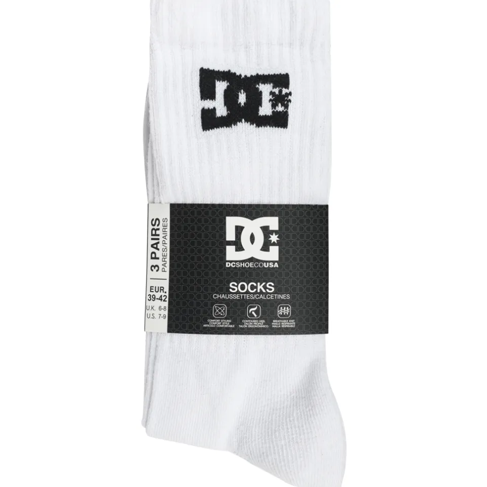 DC Shoes Sport Crew Unisex Socken 3 Paar weiß DC-01 CREW