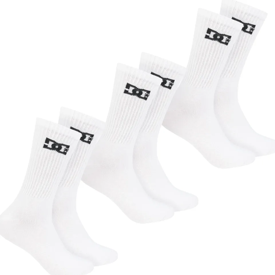 DC Shoes Sport Crew Unisex Socken 3 Paar weiß DC-01 CREW