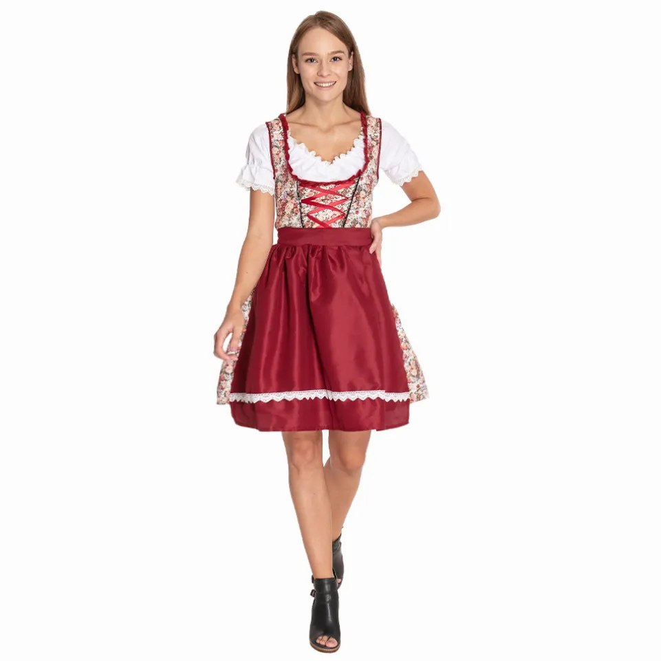 Dirndl Damen Oktoberfest-Kostüm MIESEPETER® weinrot