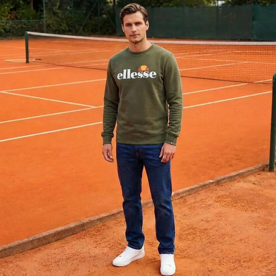 ellesse Kanya Crew Herren Sweatshirt SOP24044-Khaki