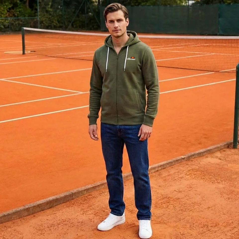 ellesse Klemerio Full Zip Herren Kapuzen Sweatjacke SOP23857-Khaki