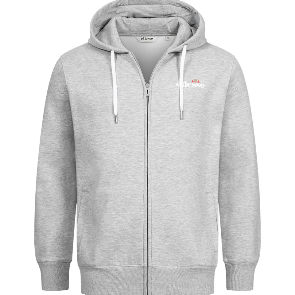 ellesse Klemerio Full Zip Herren Kapuzen Sweatjacke SOP23857-Lt Grey Marl