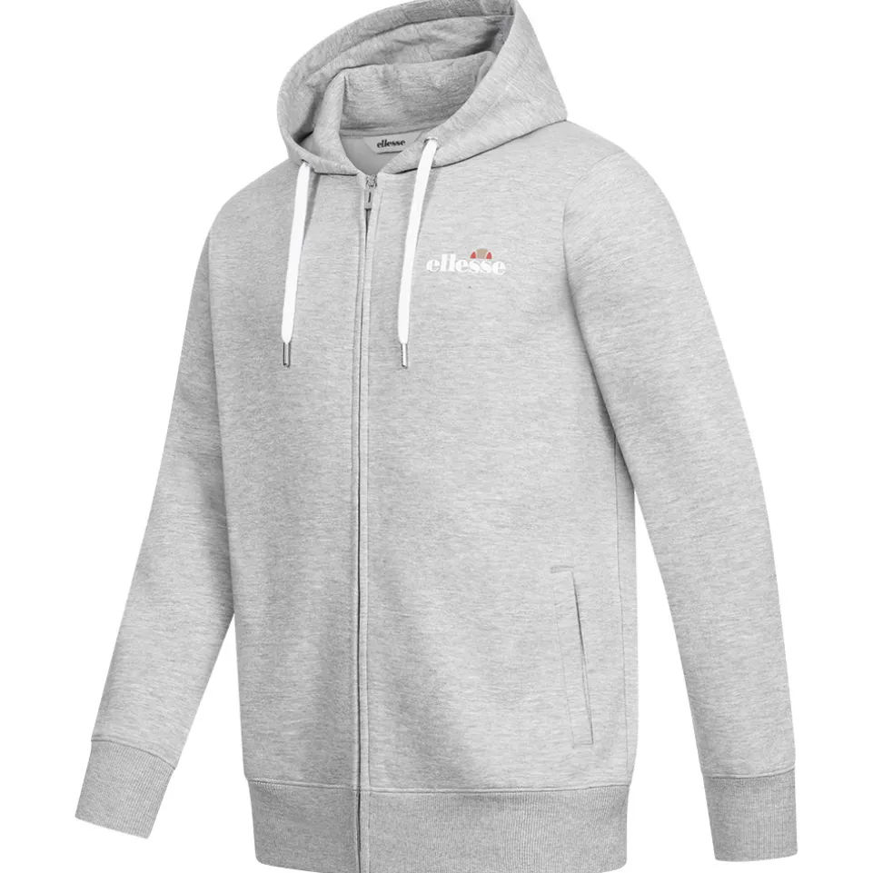 ellesse Klemerio Full Zip Herren Kapuzen Sweatjacke SOP23857-Lt Grey Marl