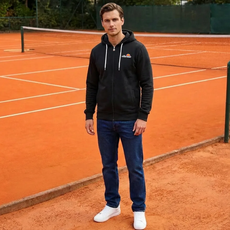 ellesse Klemerio Full Zip Herren Kapuzen Sweatjacke SOP23857-Black