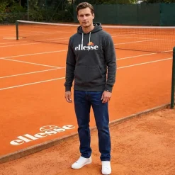 ellesse Monesiglio Hoody Herren Kapuzen Sweatshirt SOP23865-Dk Grey