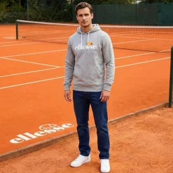 ellesse Monesiglio Hoody Herren Kapuzen Sweatshirt SOP23865-Lt Grey Marl