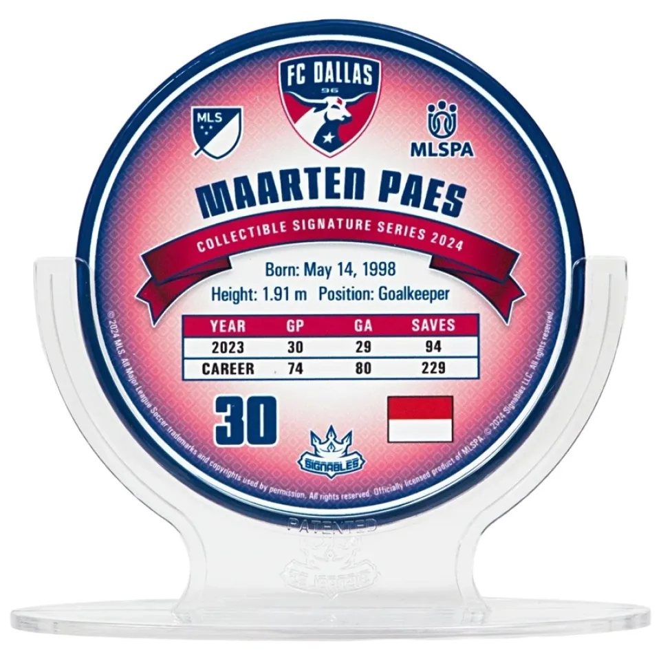 FC Dallas Maarten Paes #30 Fußball Sammlerstück 14 cm 850056417389