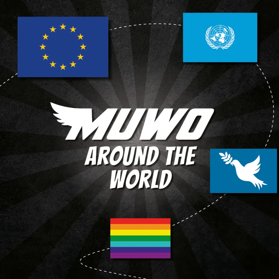 Friedensfahne MUWO "Around the World" Flagge 90x150cm