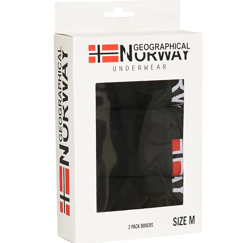 Geographical Norway Herren Boxershorts 3er-Pack schwarz Pack-3-Black