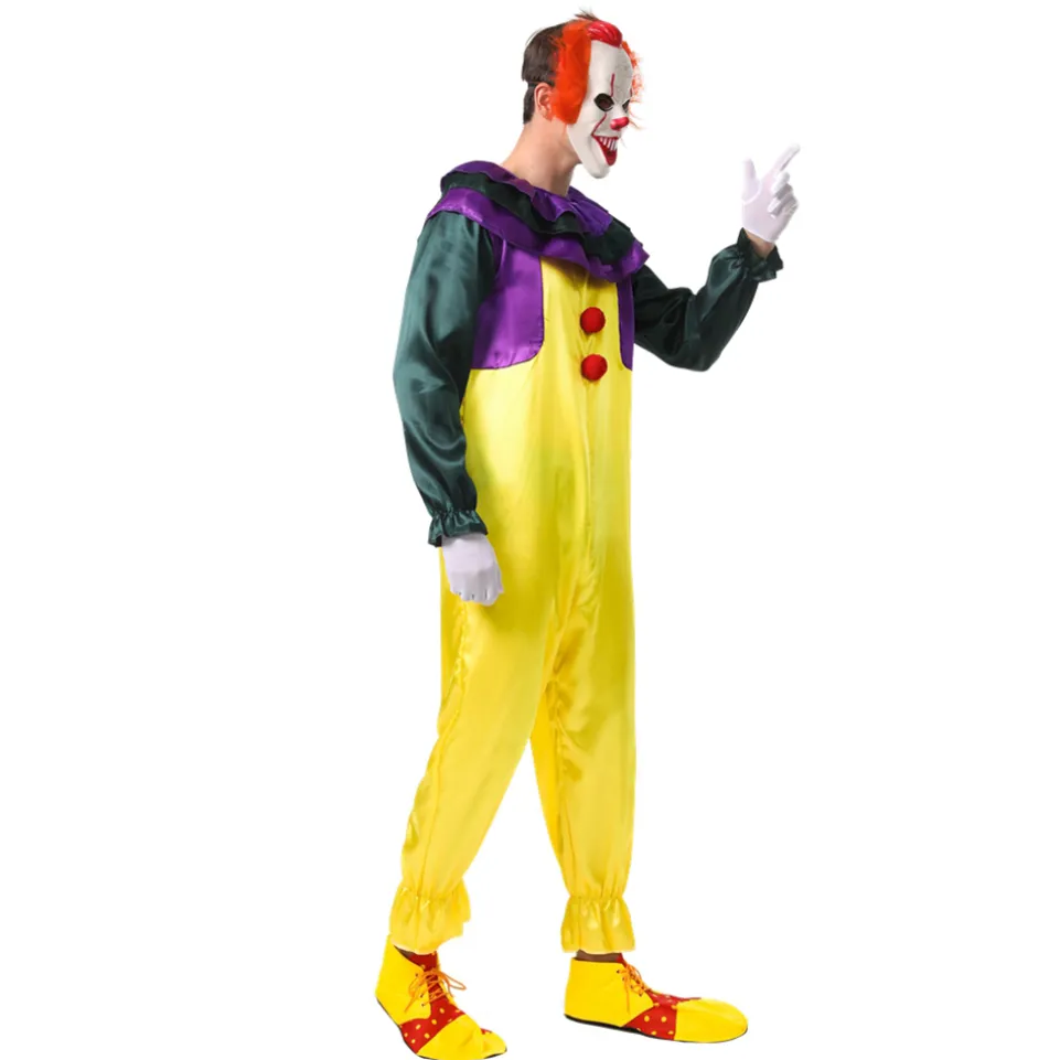 Horror Clown Jumpsuit Herren Kostüm "Grimmface" MIESEPETER®