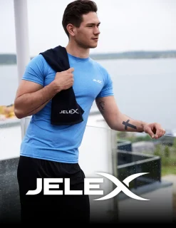 JELEX Easy Up Massagerolle mit rotierenden Massagebällen schwarz blau