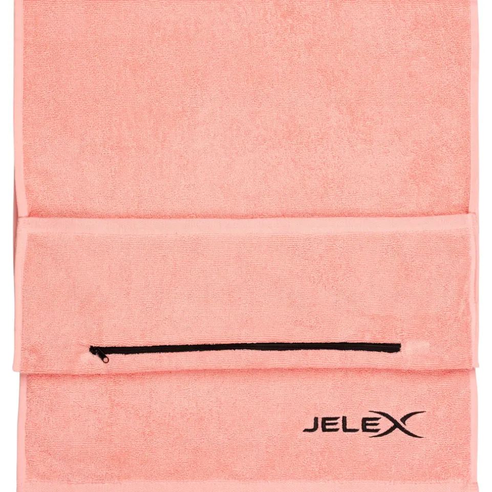 JELEX "100FIT" Fitness Handtuch mit Zip-Tasche rosa