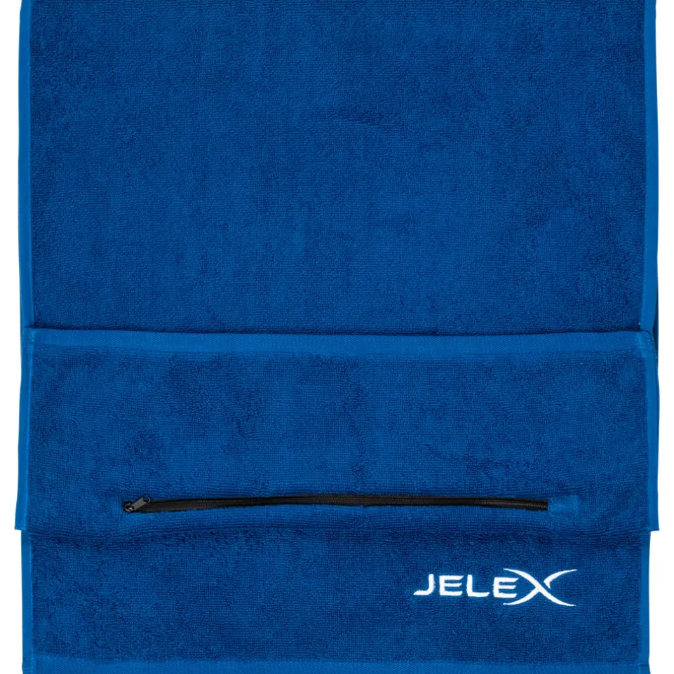 JELEX "100FIT" Fitness Handtuch mit Zip-Tasche royalblau
