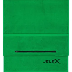 JELEX "100FIT" Fitness Handtuch mit Zip-Tasche grün