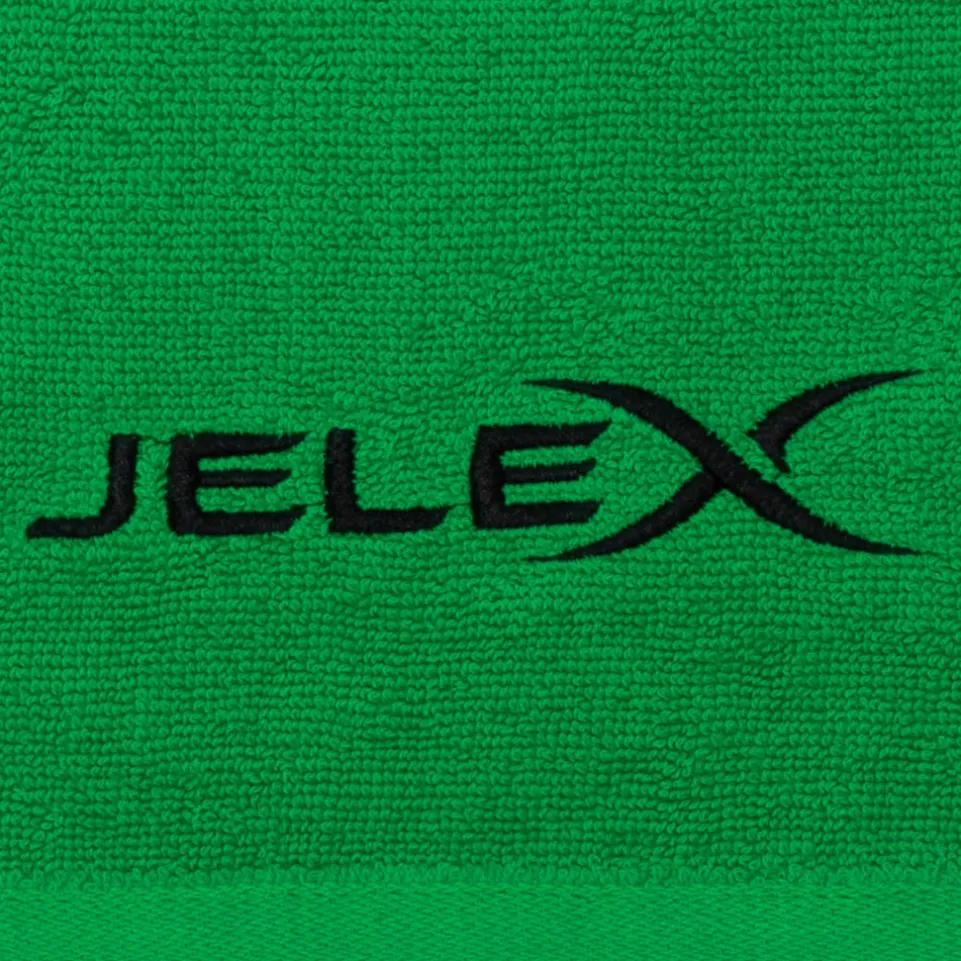 JELEX "100FIT" Fitness Handtuch mit Zip-Tasche grün