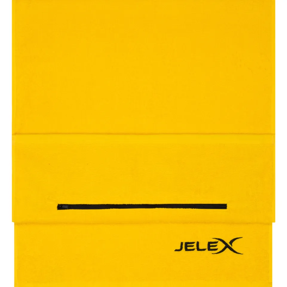 JELEX "100FIT" Fitness Handtuch mit Zip-Tasche gelb