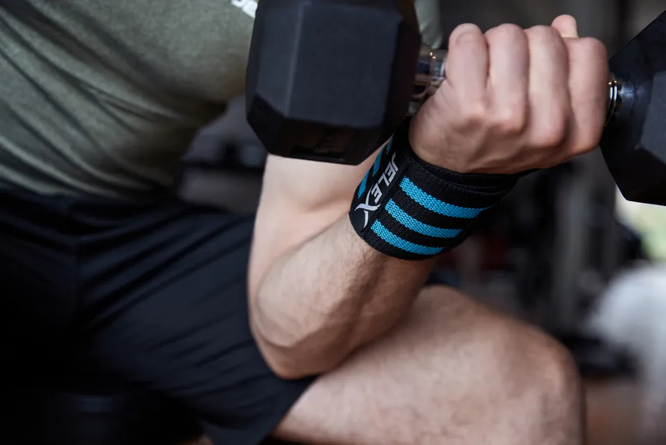 JELEX Strong Fitness Handgelenkbandagen schwarz-blau