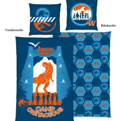 Jurassic World Bettwäsche Set 135 x 200 cm + 80 x 80 cm 4418419050521