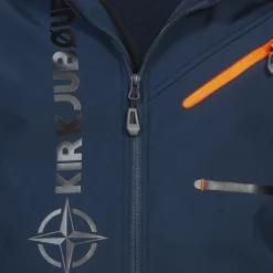 KIRKJUBØUR® "Alvik" Herren SOFTSHELLjacke 10.000 mm Wassersäule navy/orange