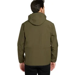KIRKJUBØUR® "Alvik" Herren SOFTSHELLjacke 10.000 mm Wassersäule khaki/orange