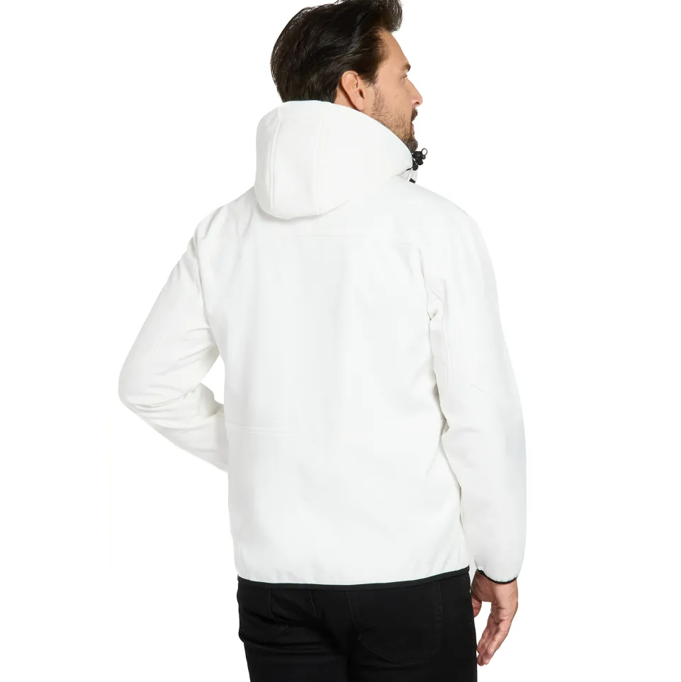 KIRKJUBØUR® "Alvik" Herren SOFTSHELLjacke 10.000 mm Wassersäule weiß/schwarz