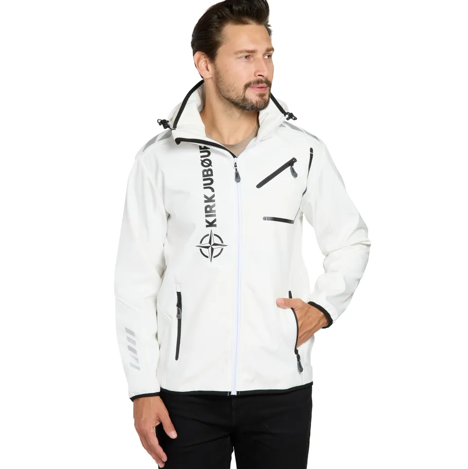 KIRKJUBØUR® "Alvik" Herren SOFTSHELLjacke 10.000 mm Wassersäule weiß/schwarz