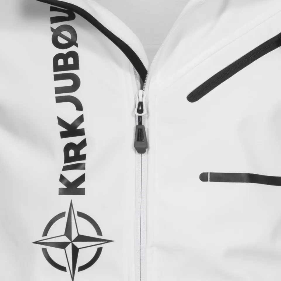 KIRKJUBØUR® "Alvik" Herren SOFTSHELLjacke 10.000 mm Wassersäule weiß/schwarz
