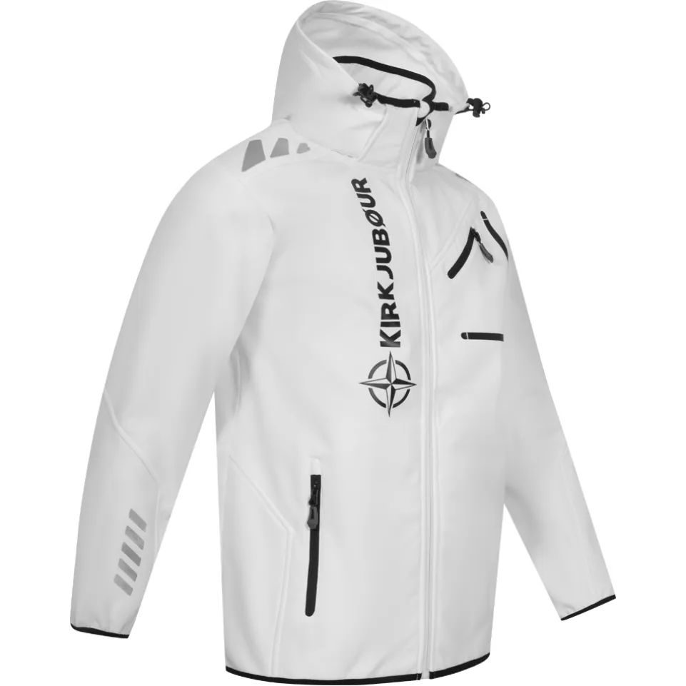 KIRKJUBØUR® "Alvik" Herren SOFTSHELLjacke 10.000 mm Wassersäule weiß/schwarz