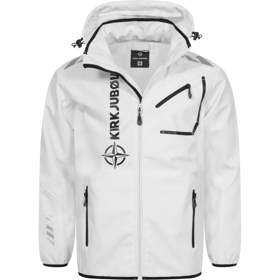 KIRKJUBØUR® "Alvik" Herren SOFTSHELLjacke 10.000 mm Wassersäule weiß/schwarz