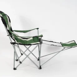 KIRKJUBØUR® "Asgard" gepolsterter Campingstuhl mit Fußteil grün