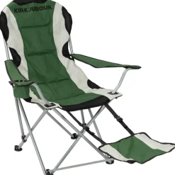KIRKJUBØUR® "Asgard" gepolsterter Campingstuhl mit Fußteil grün