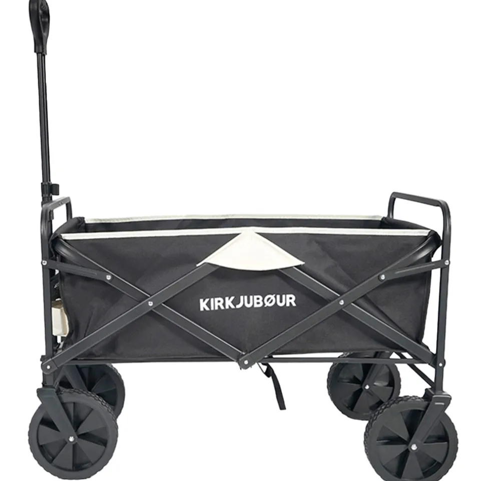 KIRKJUBØUR® "Edda" faltbarer Bollerwagen schwarz/weiß