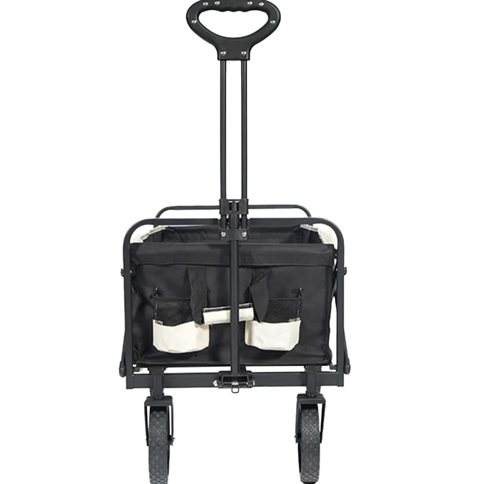 KIRKJUBØUR® "Edda" faltbarer Bollerwagen schwarz/weiß