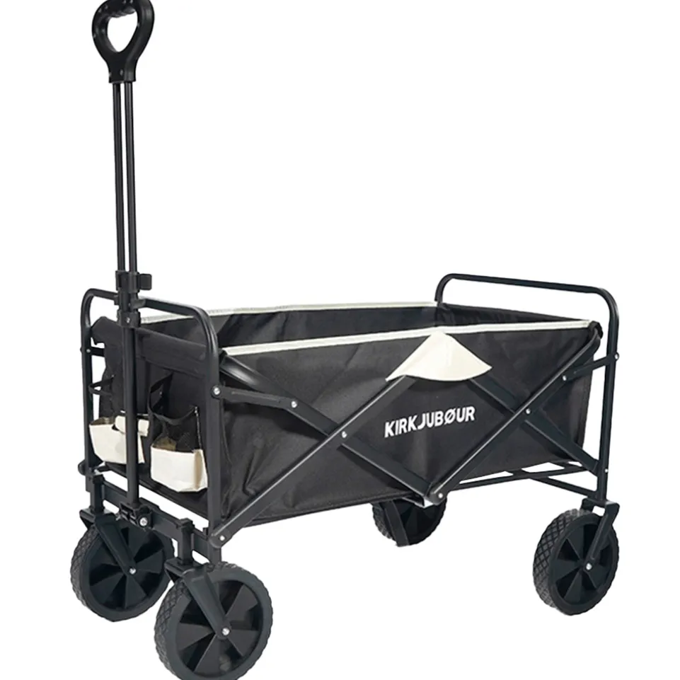 KIRKJUBØUR® "Edda" faltbarer Bollerwagen schwarz/weiß
