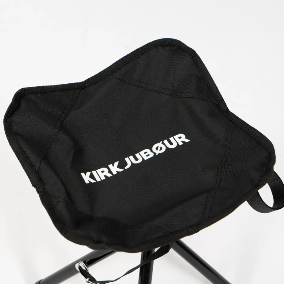 KIRKJUBØUR® "Freydis" klappbarer Vierbein Outdoor Hocker schwarz