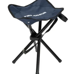 KIRKJUBØUR® "Freydis" klappbarer Vierbein Outdoor Hocker blau