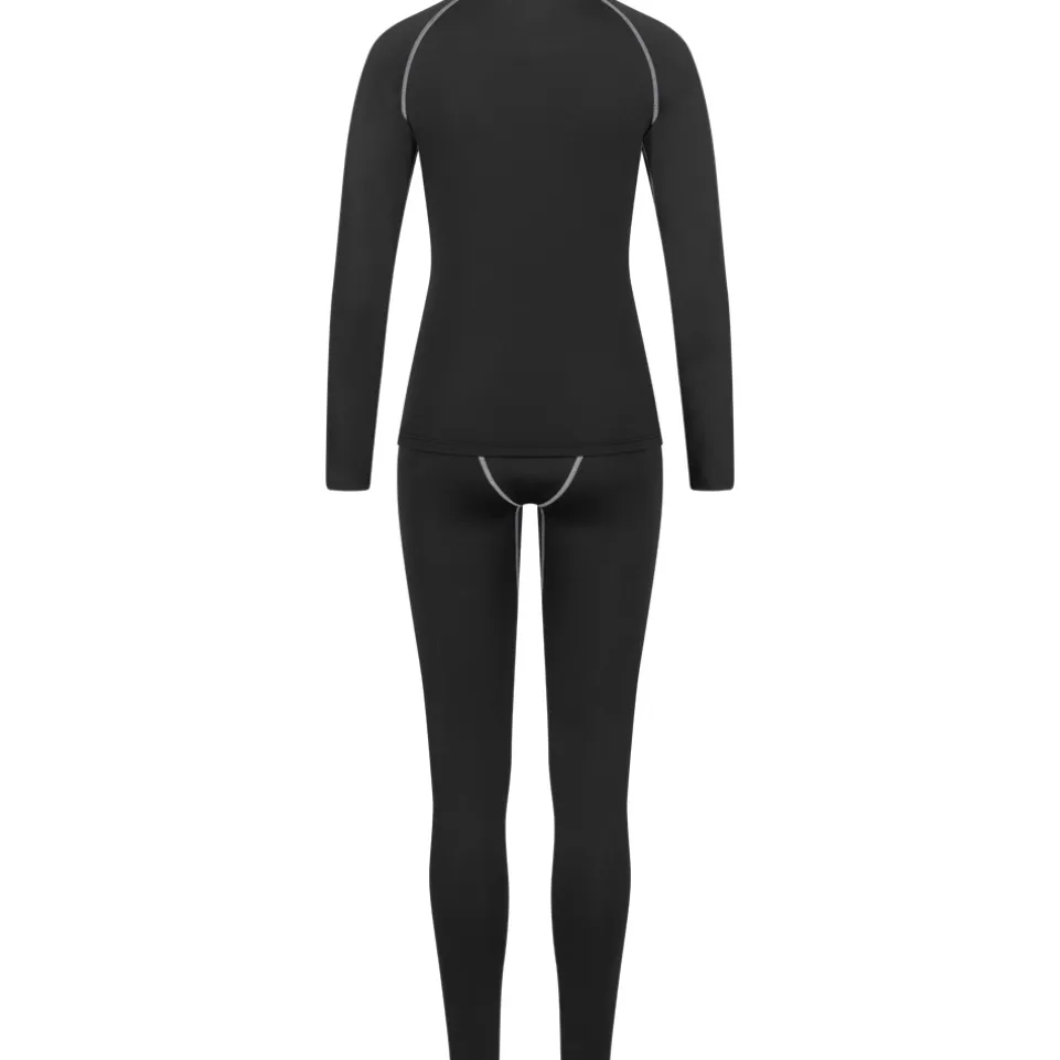 KIRKJUBØUR® "Hafjall" Damen Thermounterwäsche Set 2-tlg. schwarz