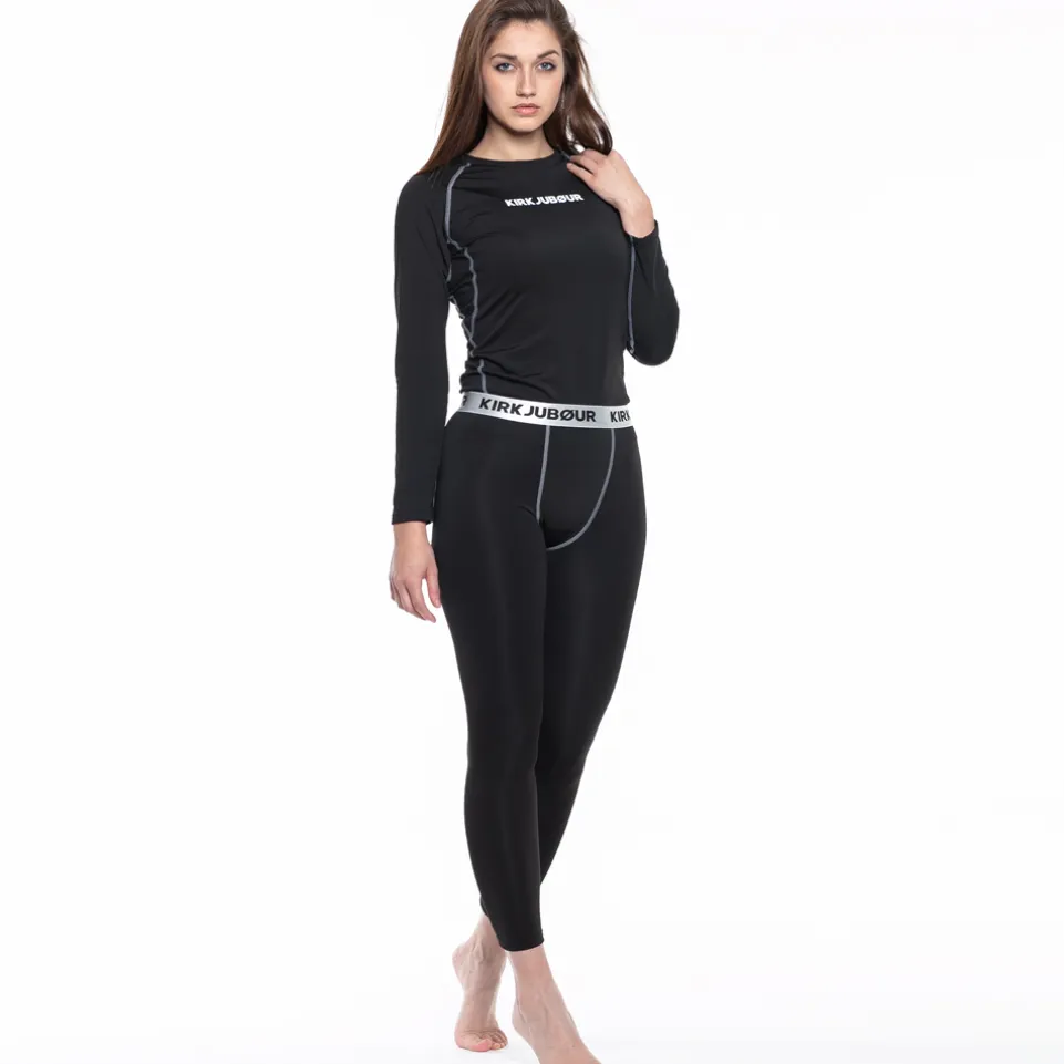 KIRKJUBØUR® "Hafjall" Damen Thermounterwäsche Set 2-tlg. schwarz