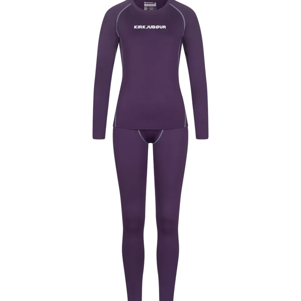 KIRKJUBØUR® "Hafjall" Damen Thermounterwäsche Set 2-tlg. lila
