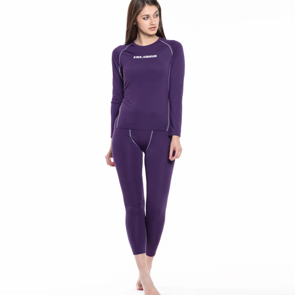 KIRKJUBØUR® "Hafjall" Damen Thermounterwäsche Set 2-tlg. lila