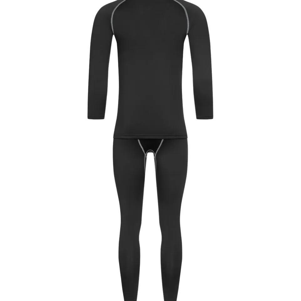 KIRKJUBØUR® "Hafjall" Herren Thermounterwäsche Set 2-tlg. schwarz