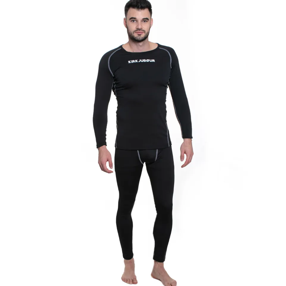 KIRKJUBØUR® "Hafjall" Herren Thermounterwäsche Set 2-tlg. schwarz