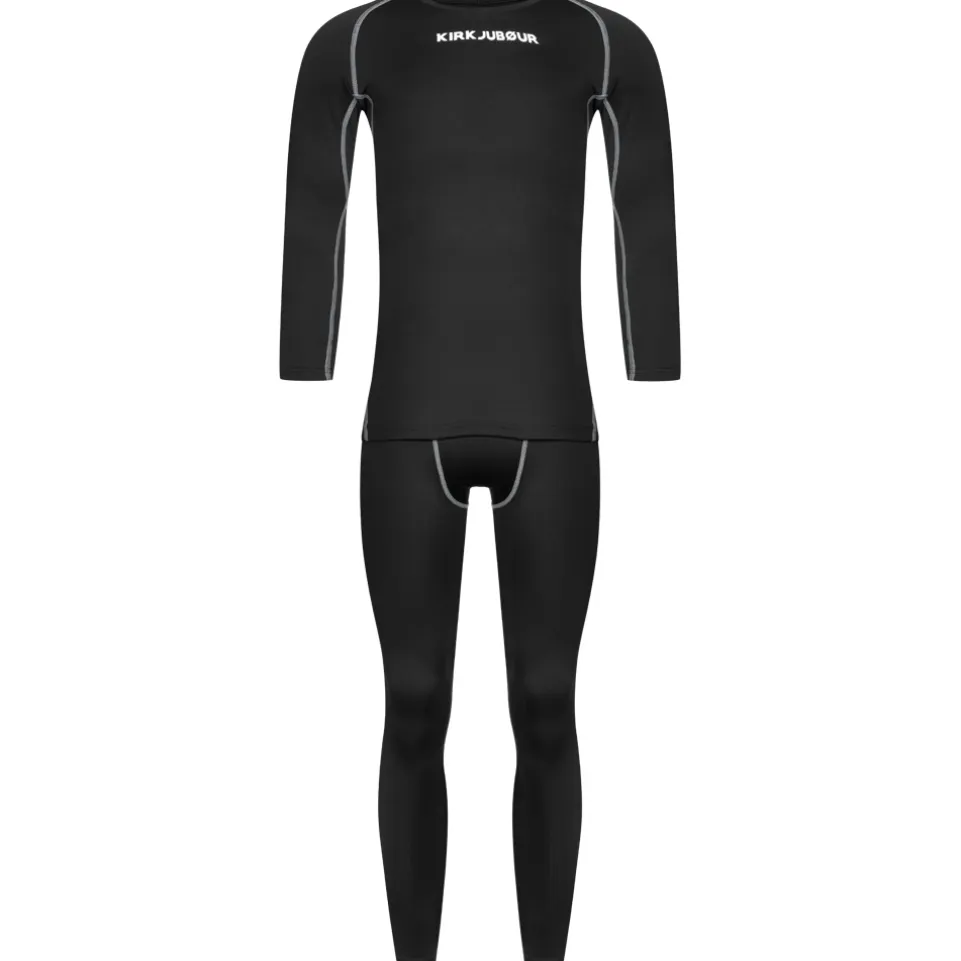 KIRKJUBØUR® "Hafjall" Herren Thermounterwäsche Set 2-tlg. schwarz