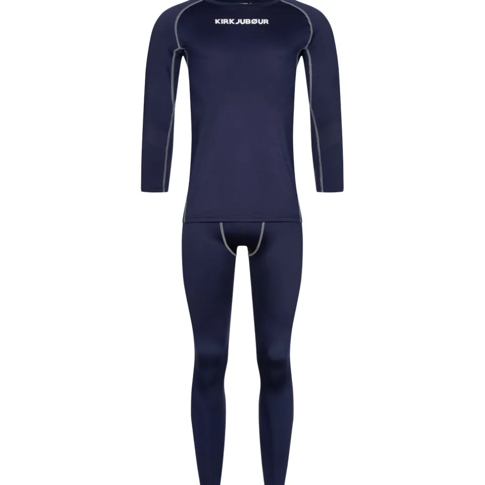 KIRKJUBØUR® "Hafjall" Herren Thermounterwäsche Set 2-tlg. blau