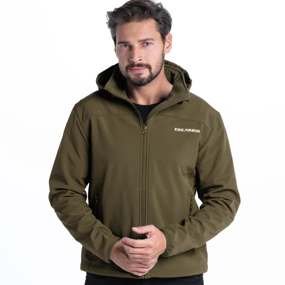 KIRKJUBØUR® "Hestur" Herren SOFTSHELLjacke 10.000 mm Wassersäule khaki braun