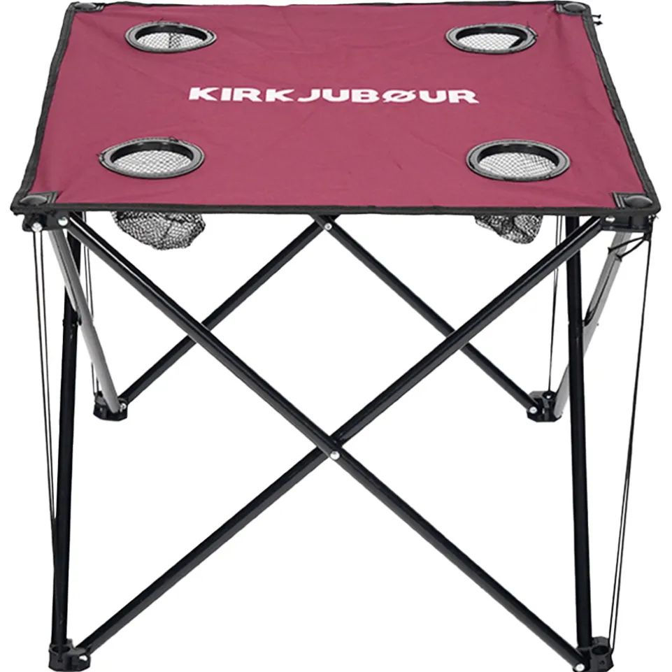 KIRKJUBØUR® "Solkatt" faltbarer Campingtisch weinrot