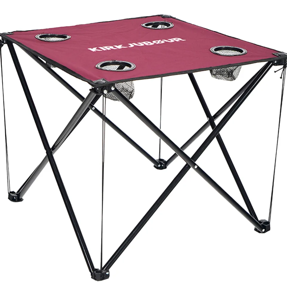 KIRKJUBØUR® "Solkatt" faltbarer Campingtisch weinrot