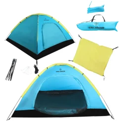 KIRKJUBØUR® "Vindr" 2 Personen-Camping-Zelt türkis