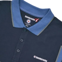 Lambretta Contrast Panel Herren Polo-Shirt SS1219-NAVY