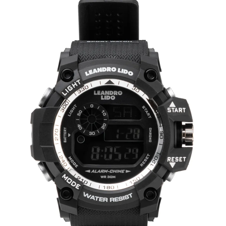 LEANDRO LIDO "Monza" Unisex Sport Uhr schwarz weiß